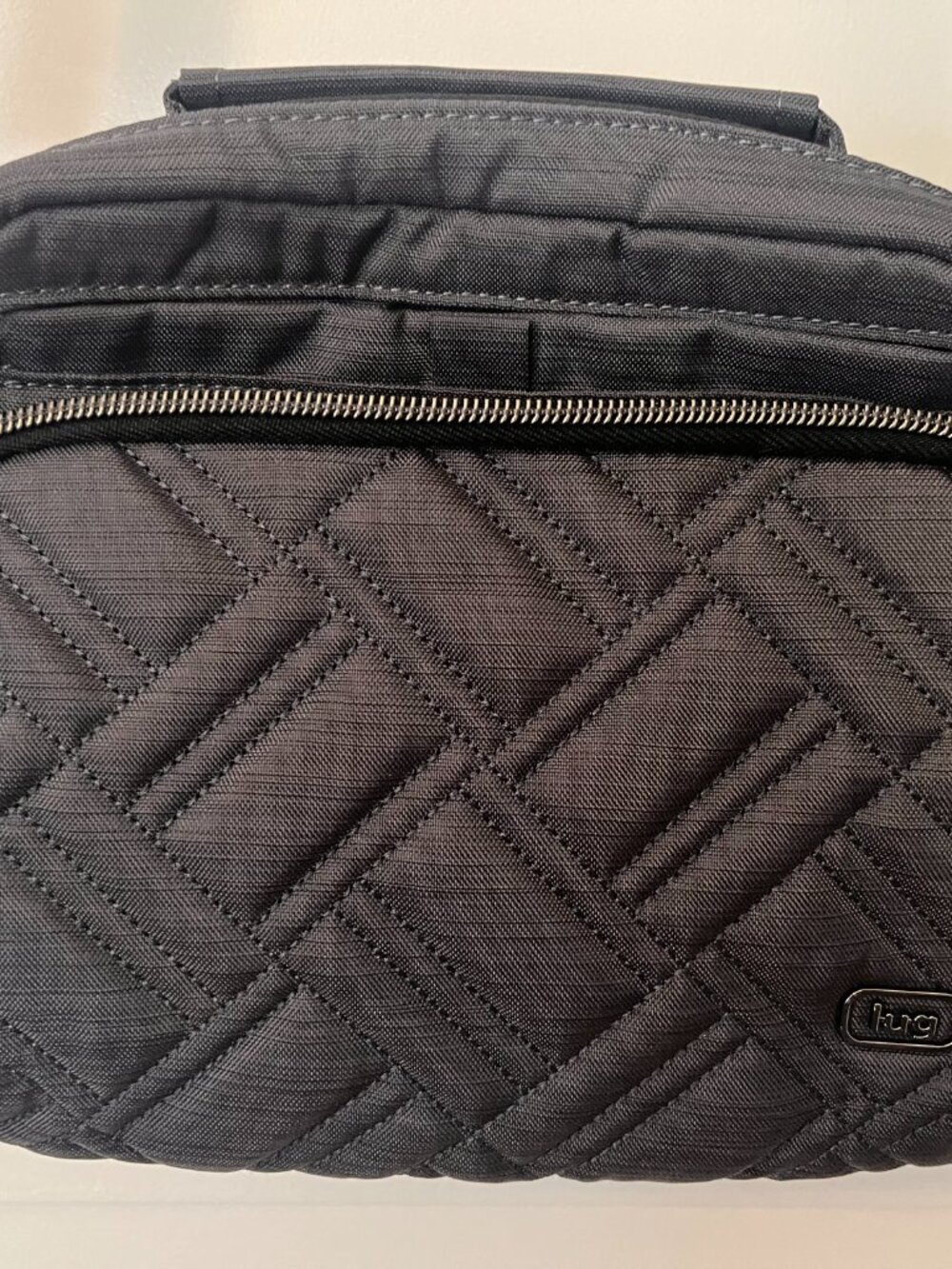 Lug Mini Ranger Crossbody Bag – Black Quilted Organizer Travel Purse - Picture 2 of 11